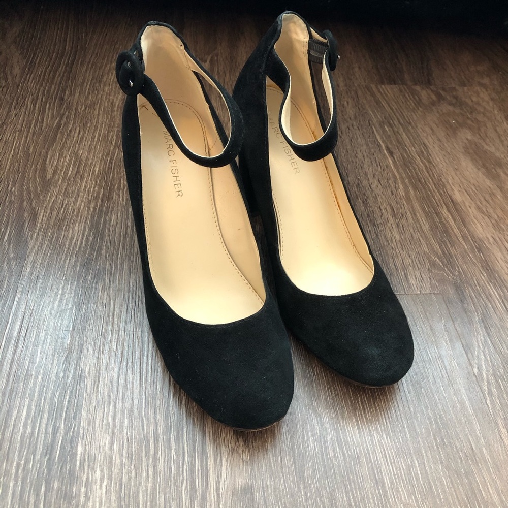 Marc Fisher Black Suede Block Heels